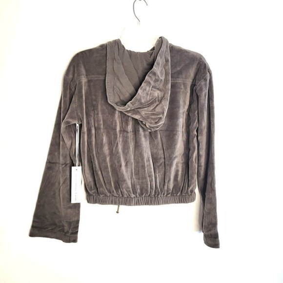 YOUNG FABULOUS & BROKE Velour Fritzy Hoodie Gray Women Size S - Picture 4 of 10